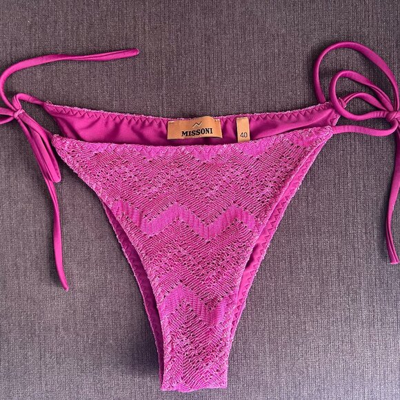 Missoni Zig Zag Lamé Viscose Bikini Bottoms - Picture 3 of 8